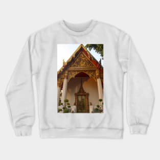 Phra Viharn Kod decorative entrance door and roof at Wat Pho temple. Crewneck Sweatshirt